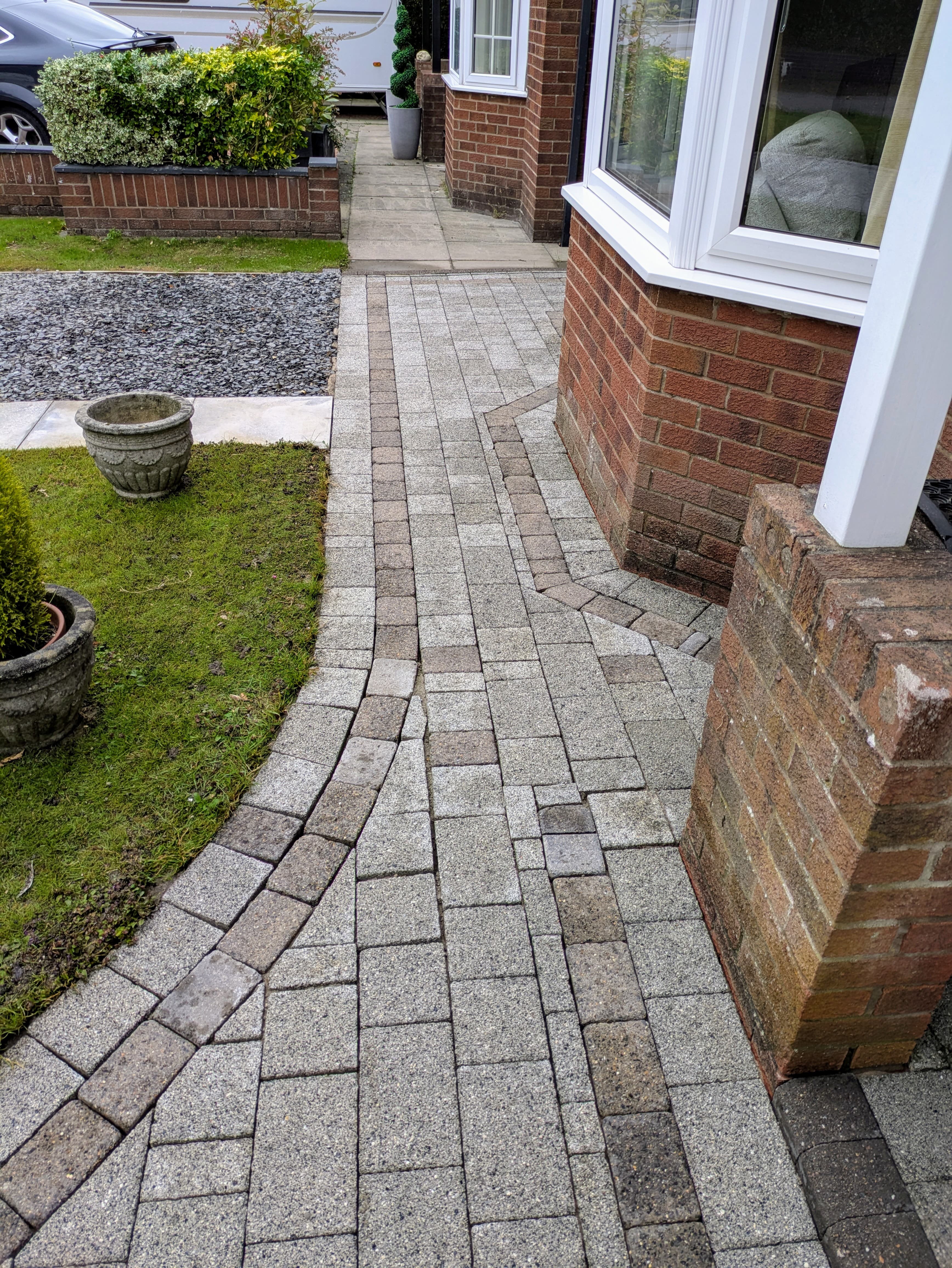 Clean concrete patio after cleaning